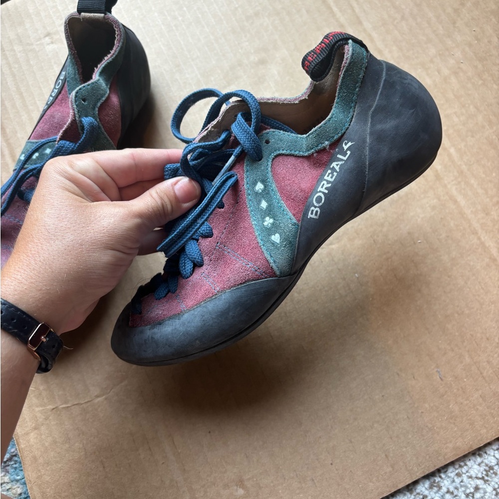 Boreal Climbing Shoes in Red and Green